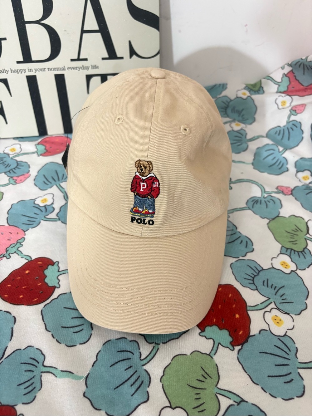 Polo by Ralph Lauren Tan Bear Embroidered Baseball Cap